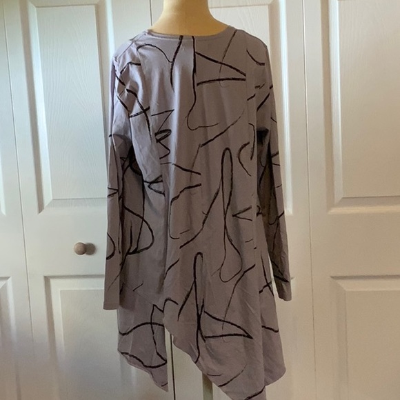 Snapdragon and Twig Gray Asymmetrical High-Low Dress with Dolman Sleeves - Picture 5 of 9